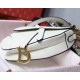 Dior Saddle Mini Bag In White Grained Calfskin