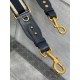 Dior Adjustable Shoulder Strap with Ring in Blue Embroidery Canvas