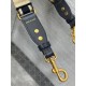 Dior Adjustable Shoulder Strap with Ring in Blue Embroidery Canvas