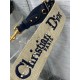 Dior Shoulder Strap with Ring in Blue Oblique Embroidery with Medallions