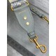 Dior Shoulder Strap with Ring in Gray Oblique Embroidery