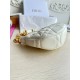 Dior CD Lounge Bag in White Macrocannage Lambskin