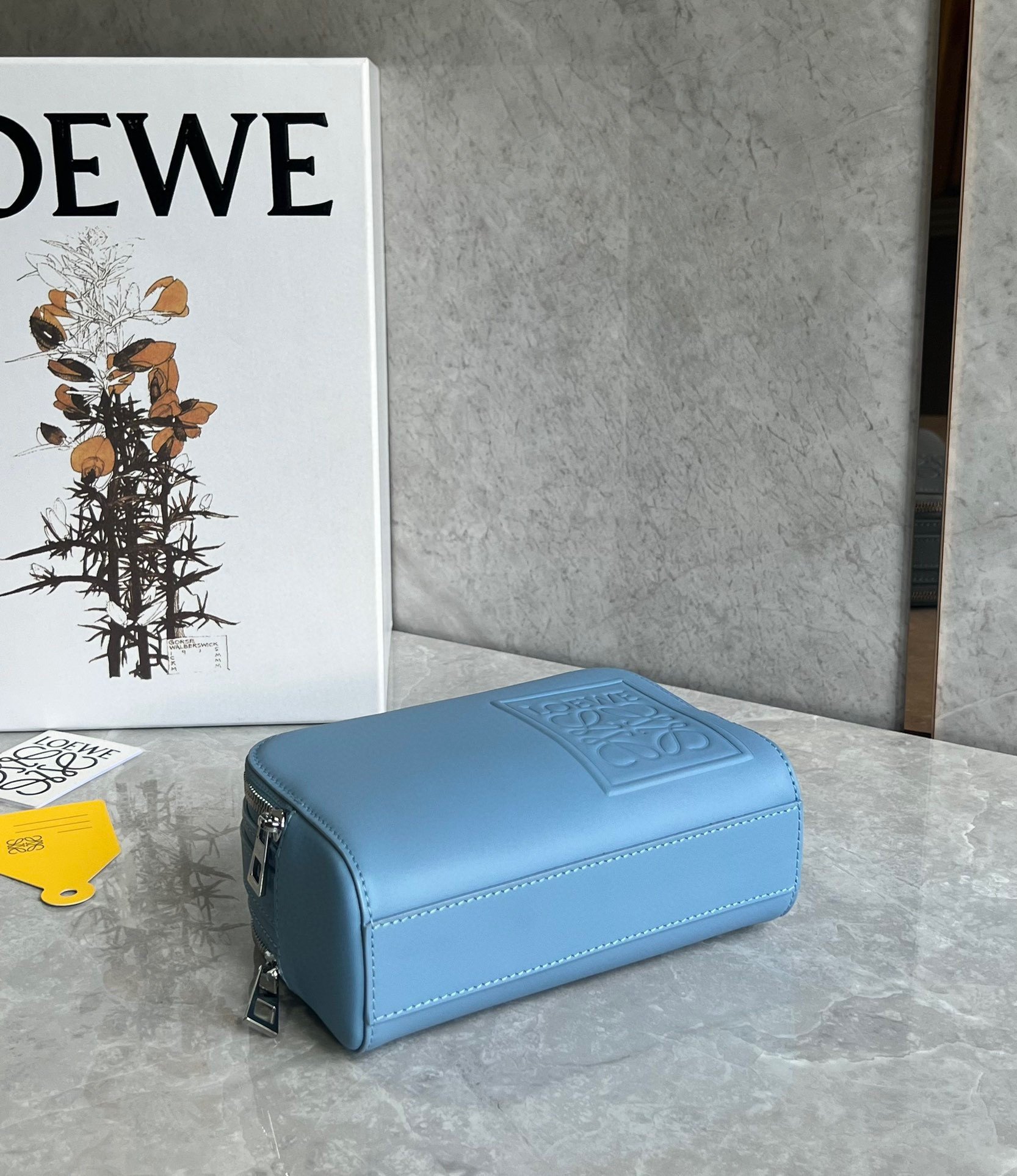 Loewe Mini Camera Crossbody Bag in Blue Calfskin