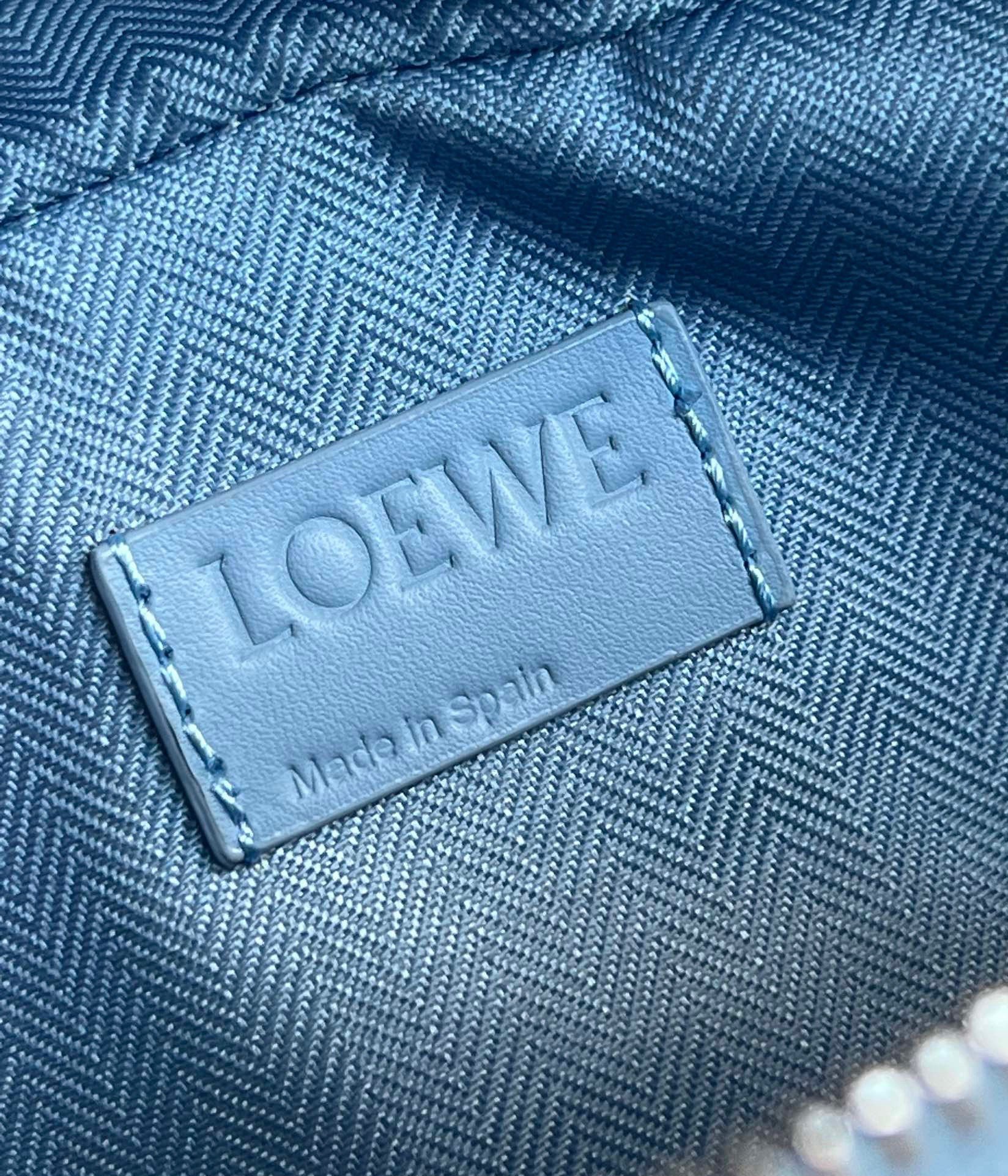 Loewe Mini Camera Crossbody Bag in Blue Calfskin