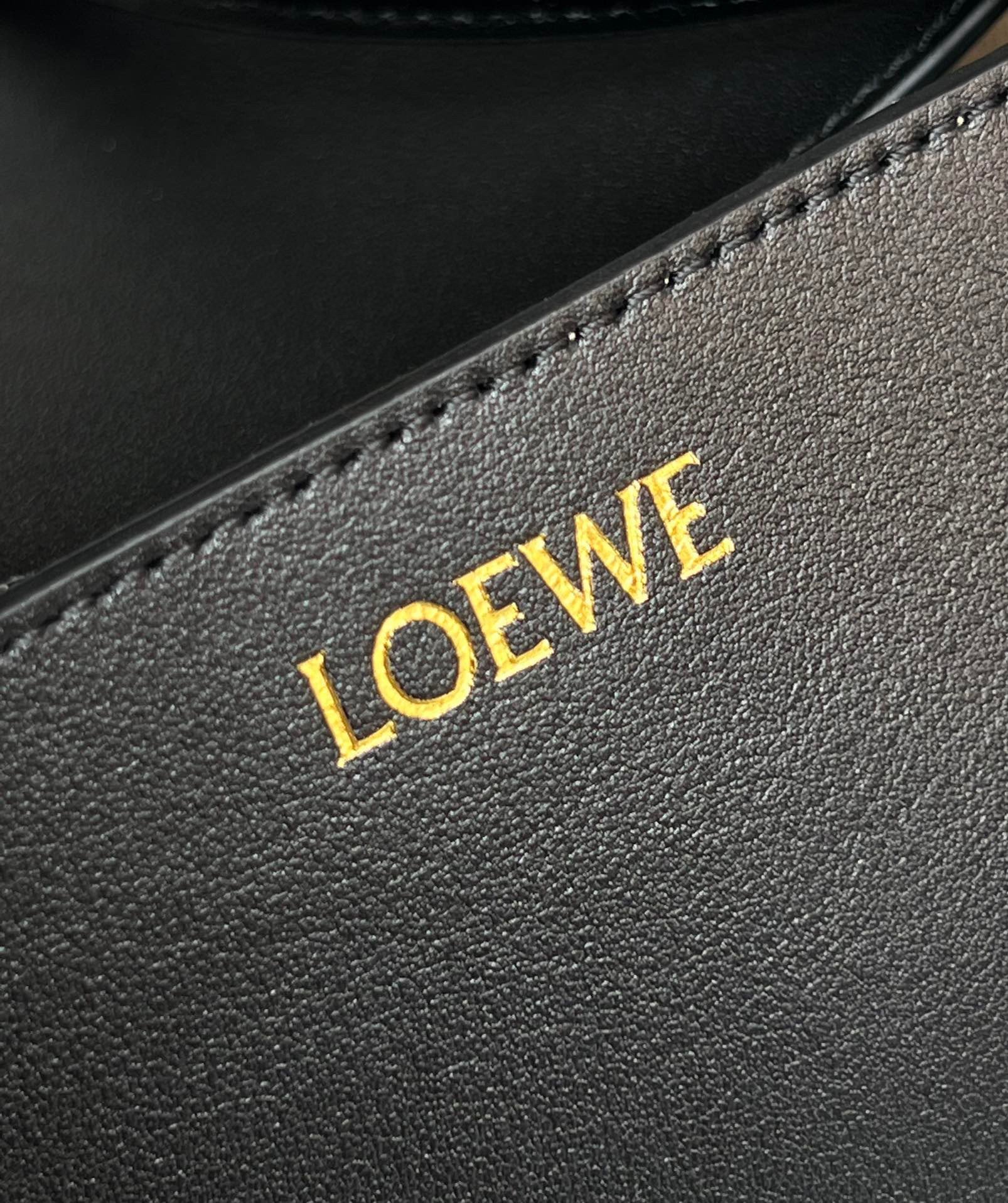 Loewe Medium Puzzle Fold Tote Bag in Black Calfskin