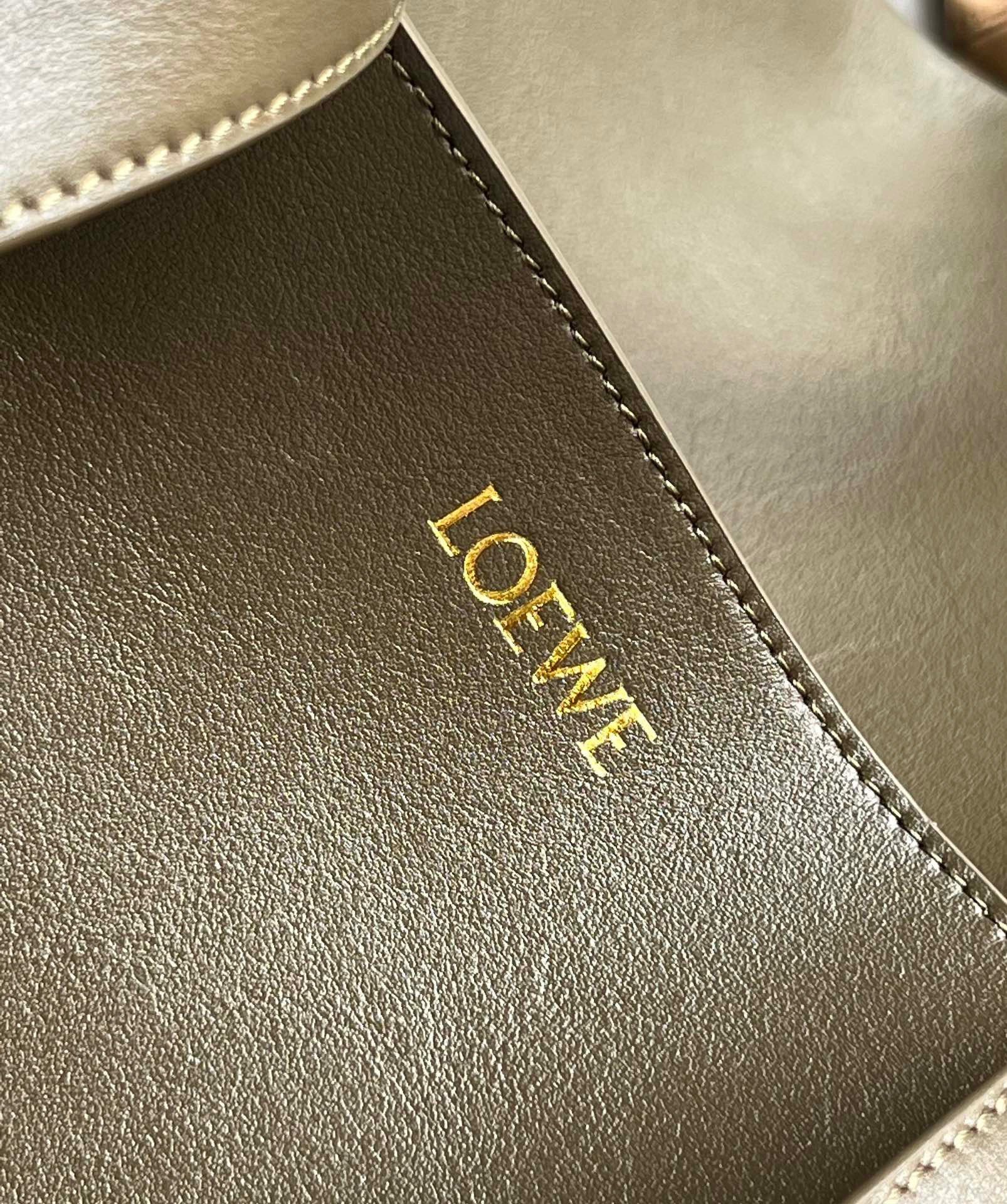 Loewe Large Puzzle Fold Tote Bag in Dark Green Calfskin