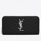 Saint Laurent Cassandre Zip Around Wallet in Noir Matelasse Leather