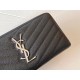 Saint Laurent Cassandre Zip Around Wallet in Noir Matelasse Leather