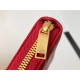 Saint Laurent Cassandre Zip Around Wallet in Red Matelasse Leather