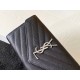 Saint Laurent Cassandre Large Flap Wallet in Noir Matelasse Leather