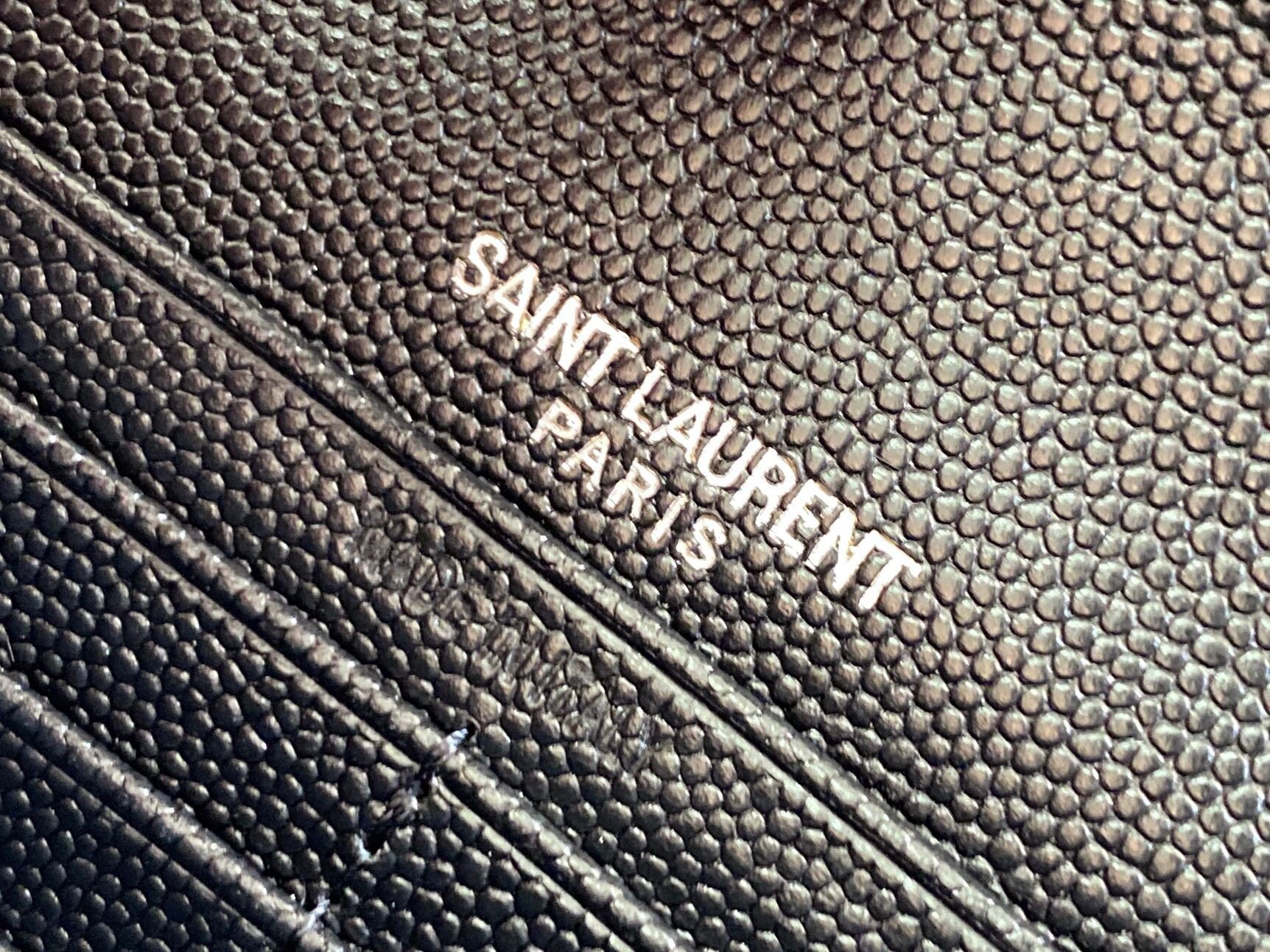 Saint Laurent Cassandre Large Flap All Black Wallet in Matelasse Leather