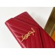 Saint Laurent Cassandre Large Flap Wallet in Red Matelasse Leather