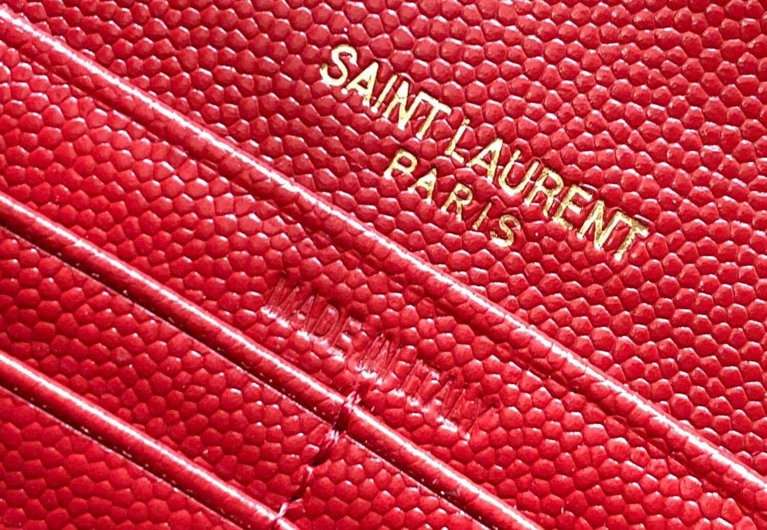 Saint Laurent Cassandre Large Flap Wallet in Red Matelasse Leather