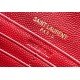 Saint Laurent Cassandre Large Flap Wallet in Red Matelasse Leather