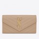 Saint Laurent Cassandre Large Flap Wallet in Beige Matelasse Leather