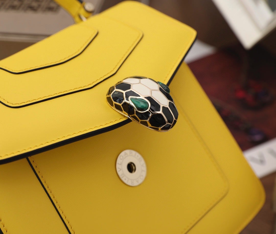 Bvlgari Serpenti Forever Small Bag in Yellow Calfskin