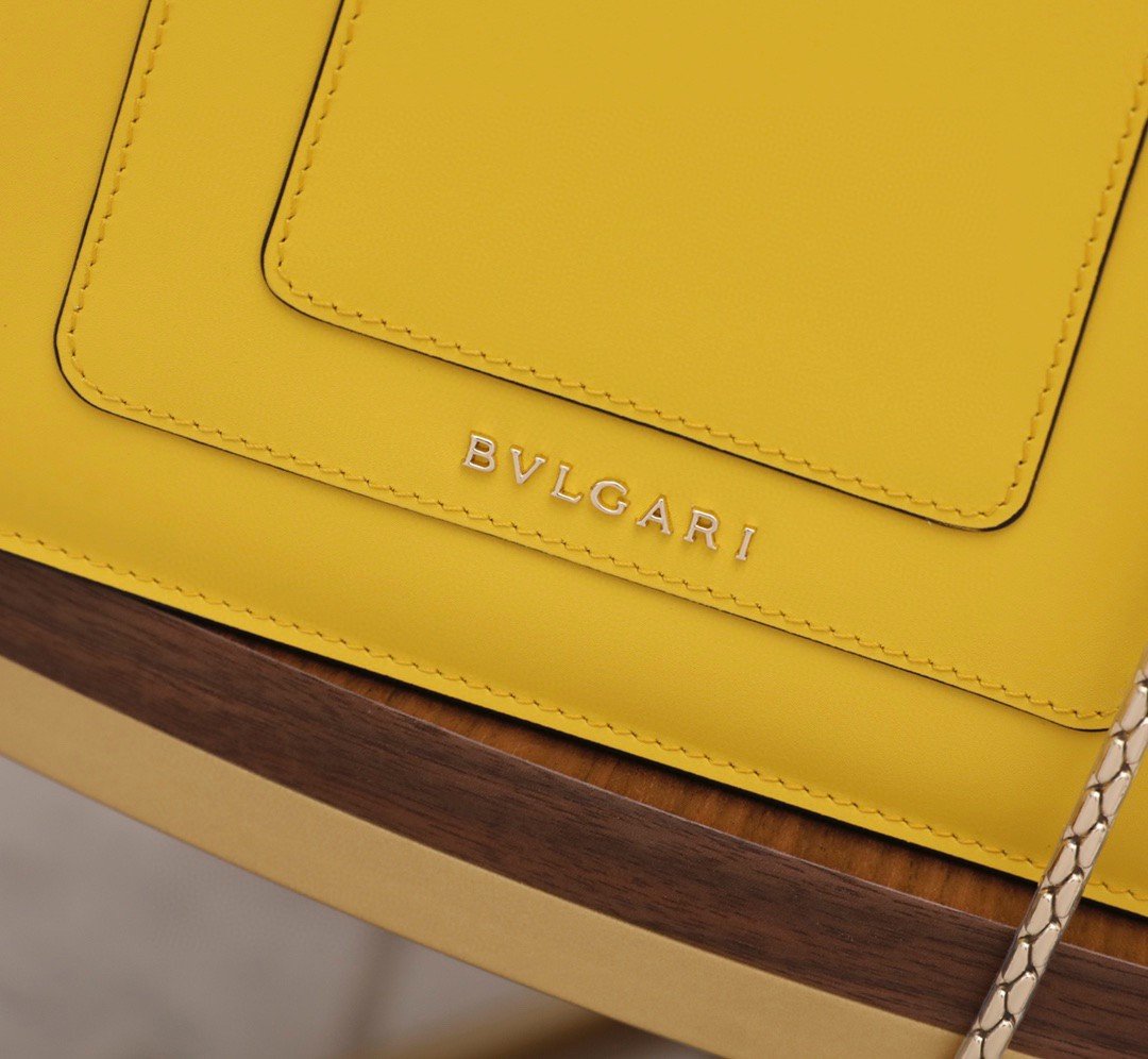 Bvlgari Serpenti Forever Small Crossbody Bag in Yellow Leather