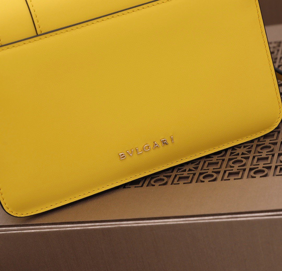 Bvlgari Serpenti Forever Small Crossbody Bag in Yellow Calfskin