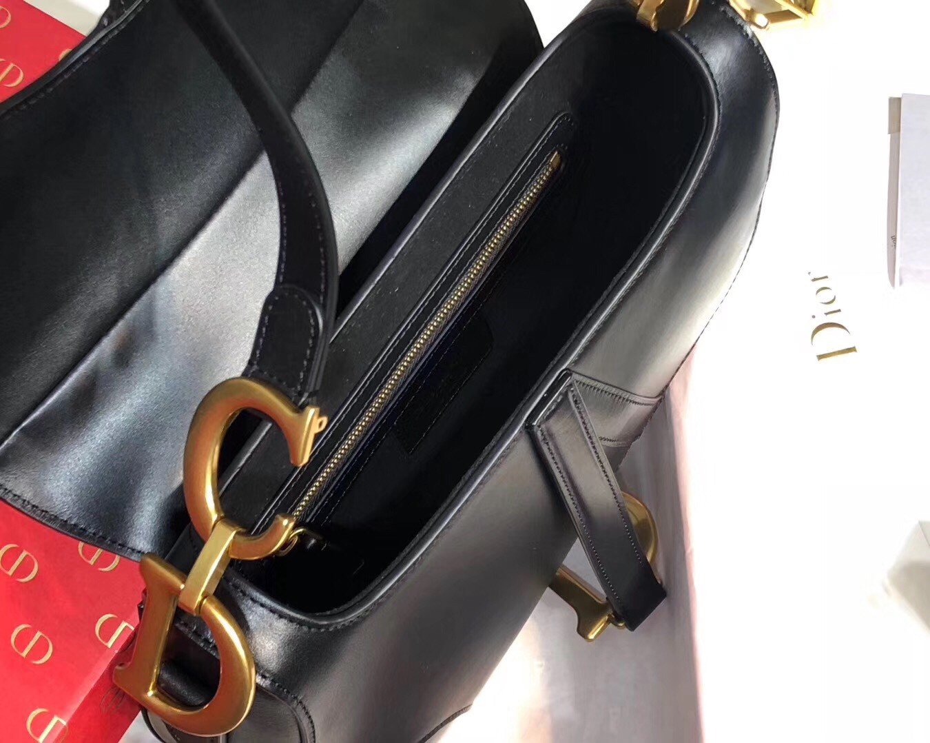 Dior Saddle Bag In Black Smooth Calfskin