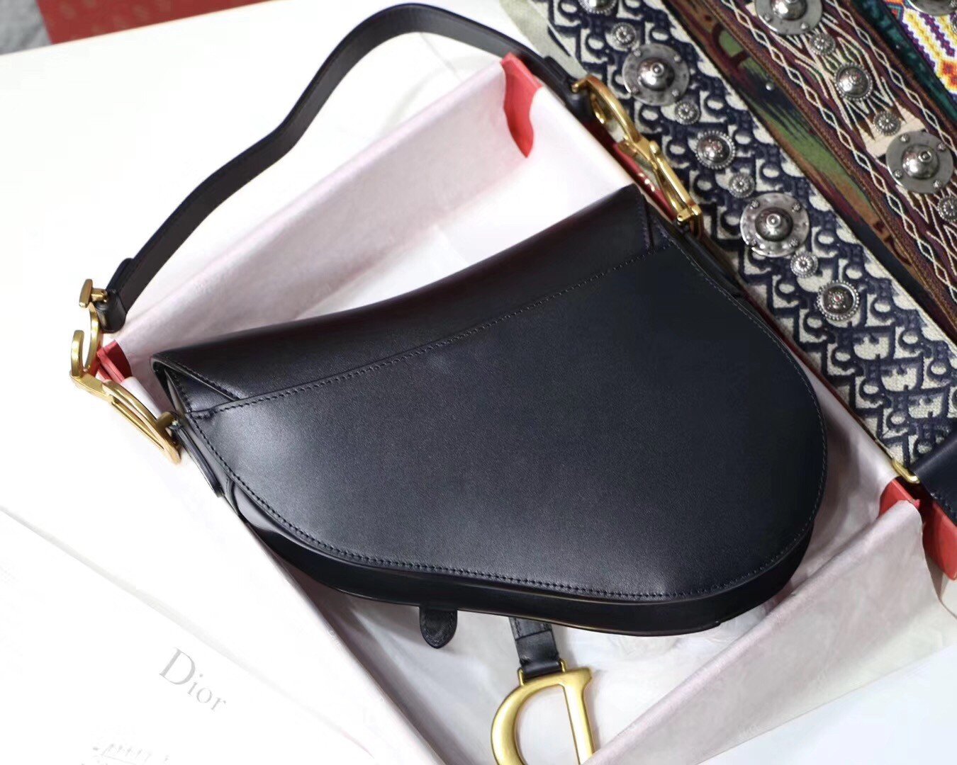 Dior Saddle Bag In Black Smooth Calfskin