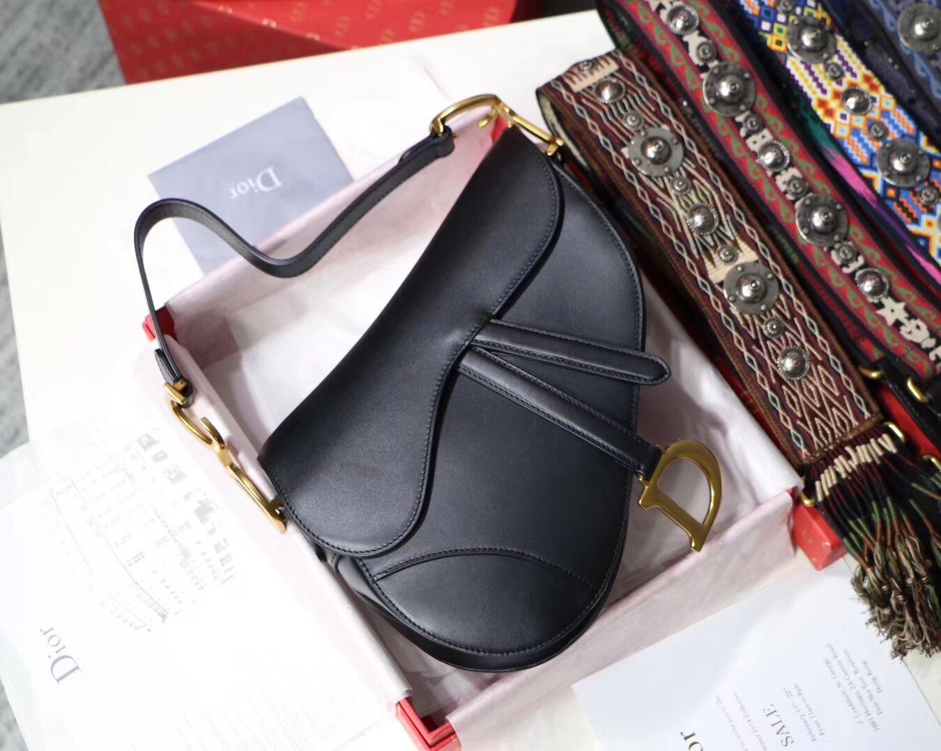 Dior Saddle Bag In Black Smooth Calfskin