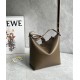 Loewe Cubi Small Bag in Winter Brown Calfskin and Jacquard