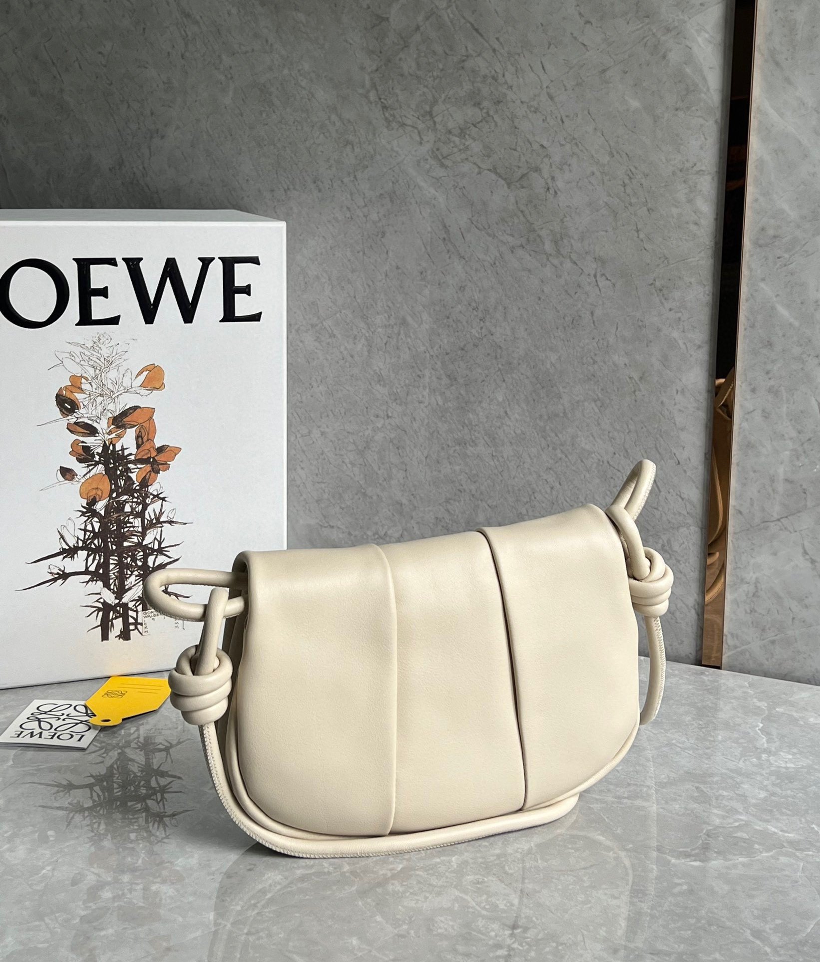 Loewe Paseo Satchel Bag in Angora Nappa Leather