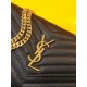 Saint Laurent Cassandre Matelasse Chain Wallet in Black Grained Leather