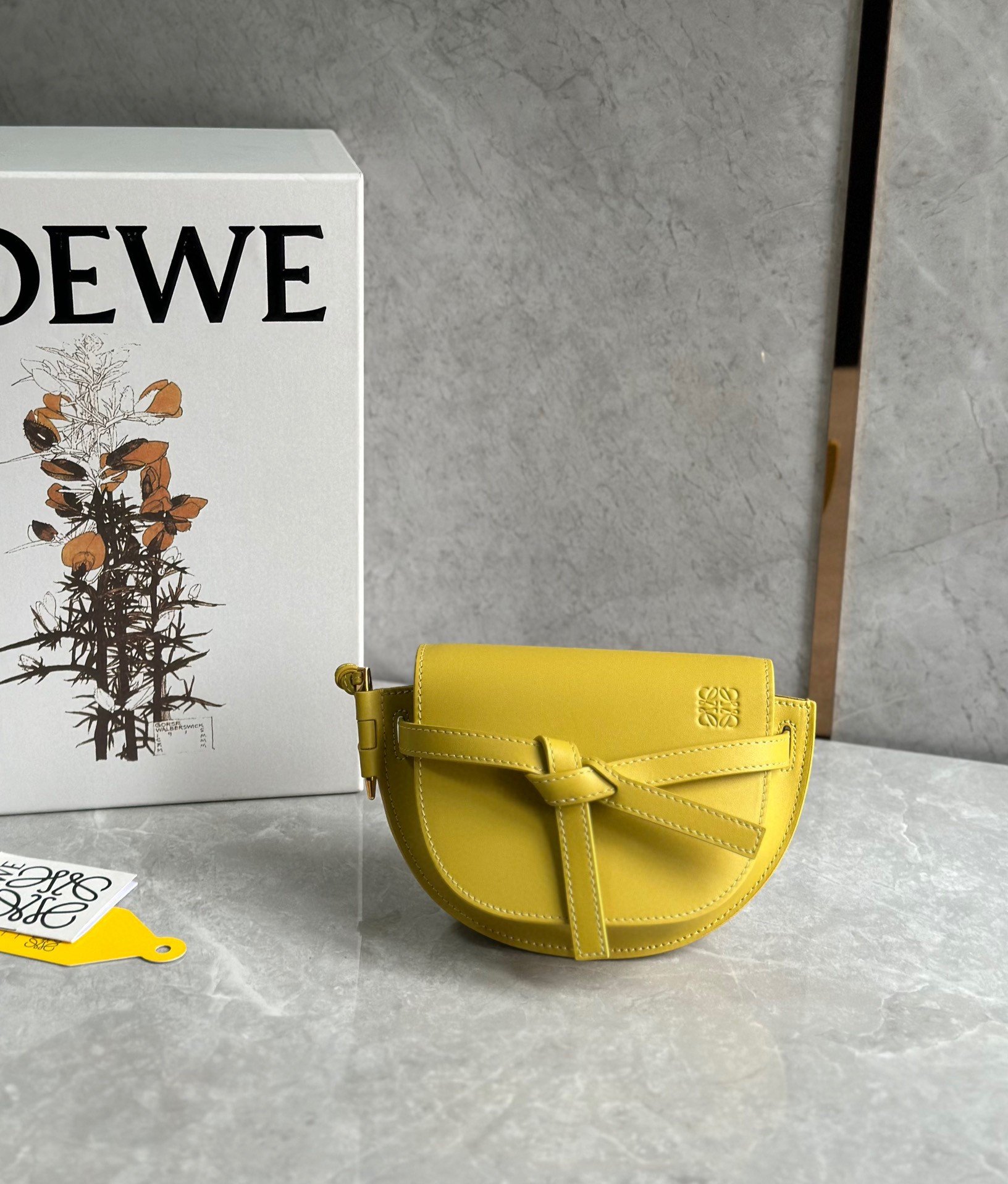 Loewe Gate Dual Mini Bag in Yellow Calfskin