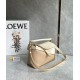 Loewe Puzzle Small Bag in Multicolor Angora and Beige Calfskin