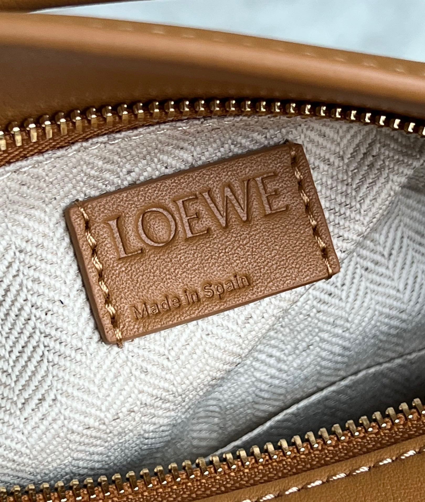 Loewe Puzzle Small Bag in Brown and Black Calfskin