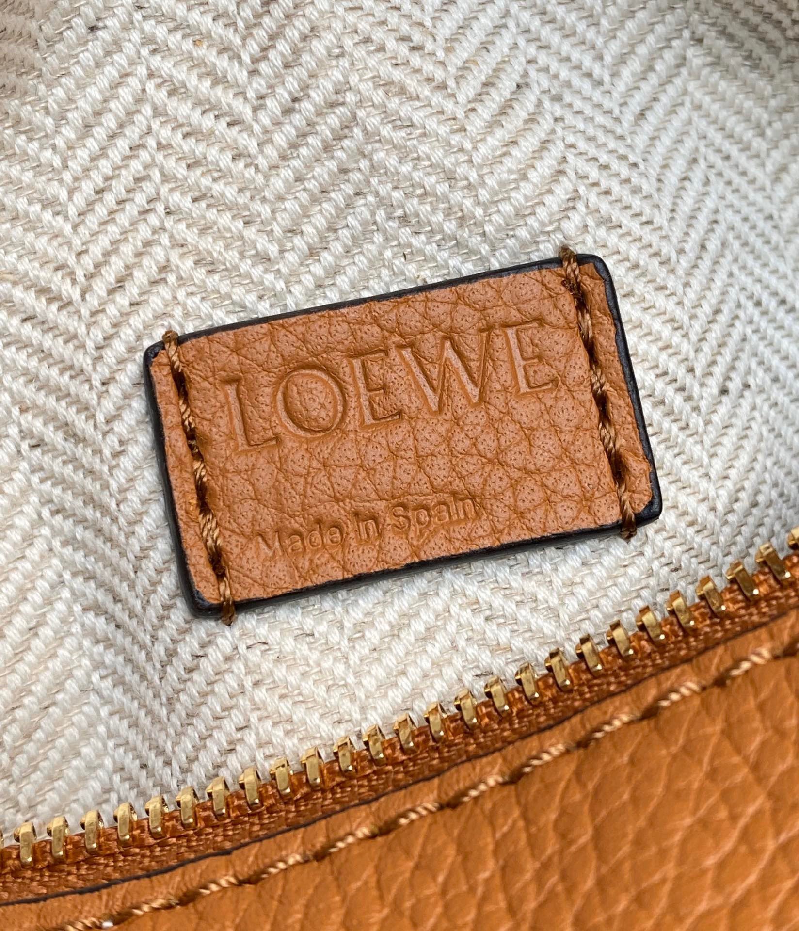 Loewe Puzzle Mini Bag In Brown Grained Calfskin