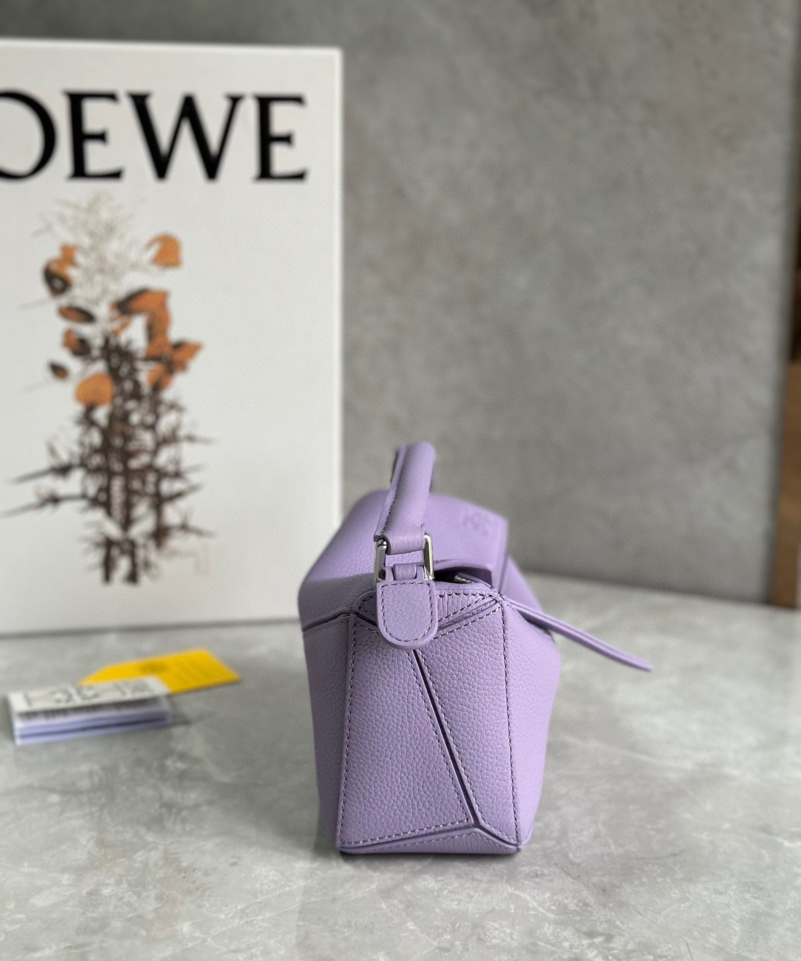 Loewe Puzzle Mini Bag In Lilas Grained Calfskin