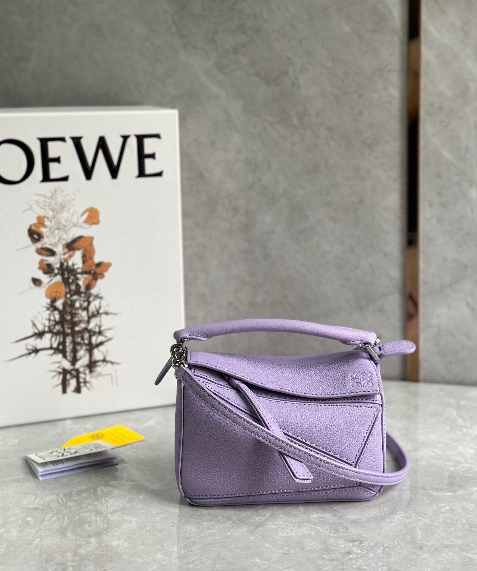 Loewe Puzzle Mini Bag In Lilas Grained Calfskin