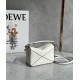 Loewe Puzzle Mini Bag In White Grained Calfskin