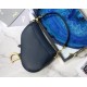 Dior Saddle Bag In Indigo Blue Grained Calfskin