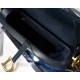 Dior Saddle Bag In Indigo Blue Grained Calfskin