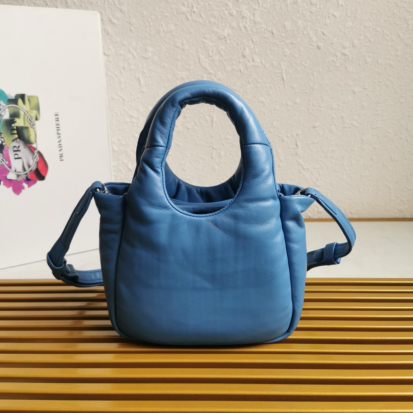 Prada Small Top-handle Bag in Blue Nappa Leather