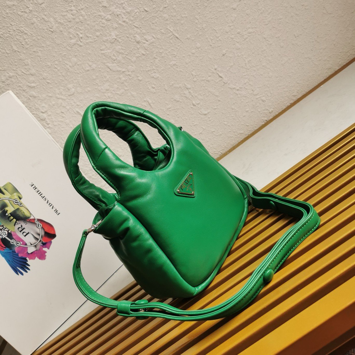 Prada Small Top-handle Bag in Green Nappa Leather