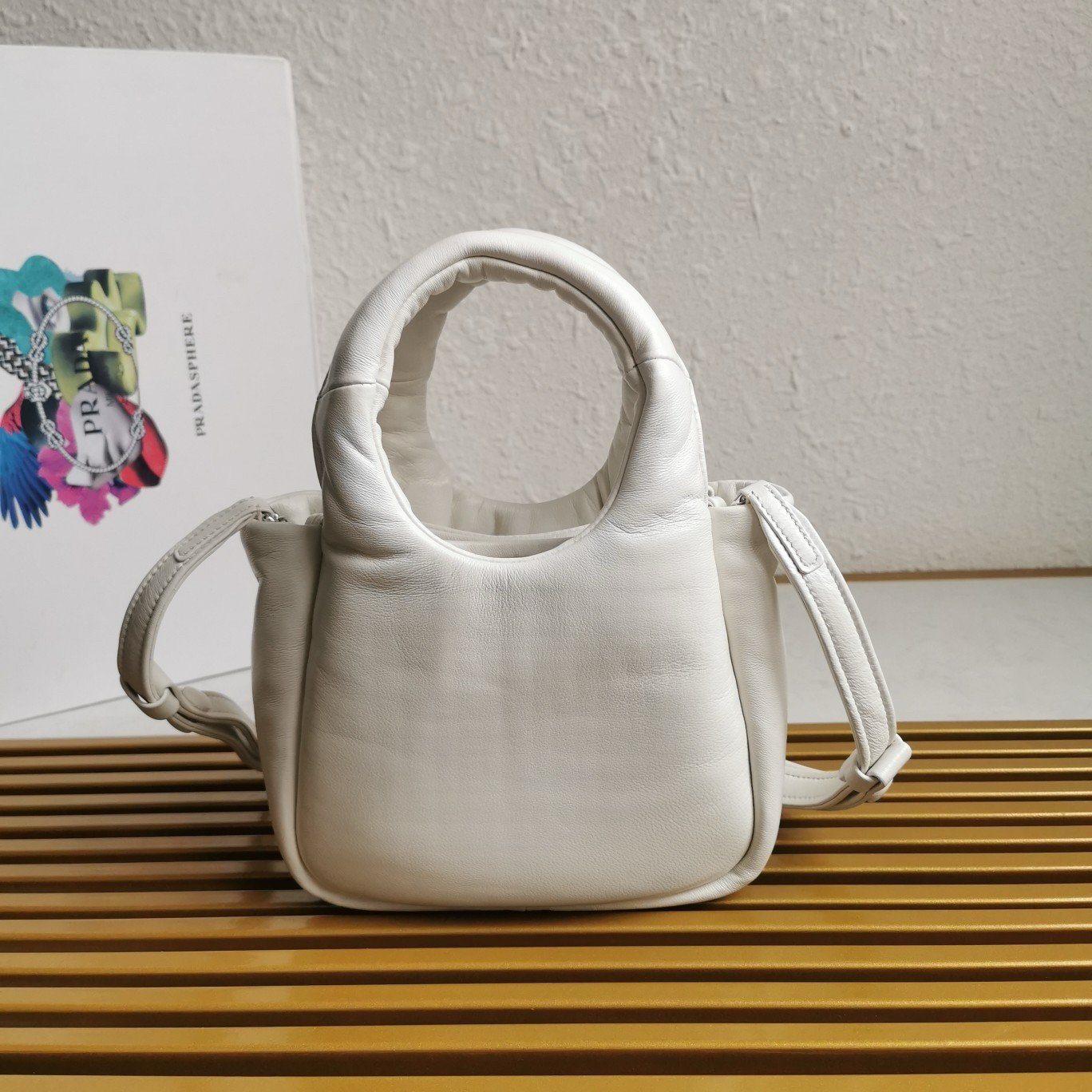 Prada Small Top-handle Bag in White Nappa Leather