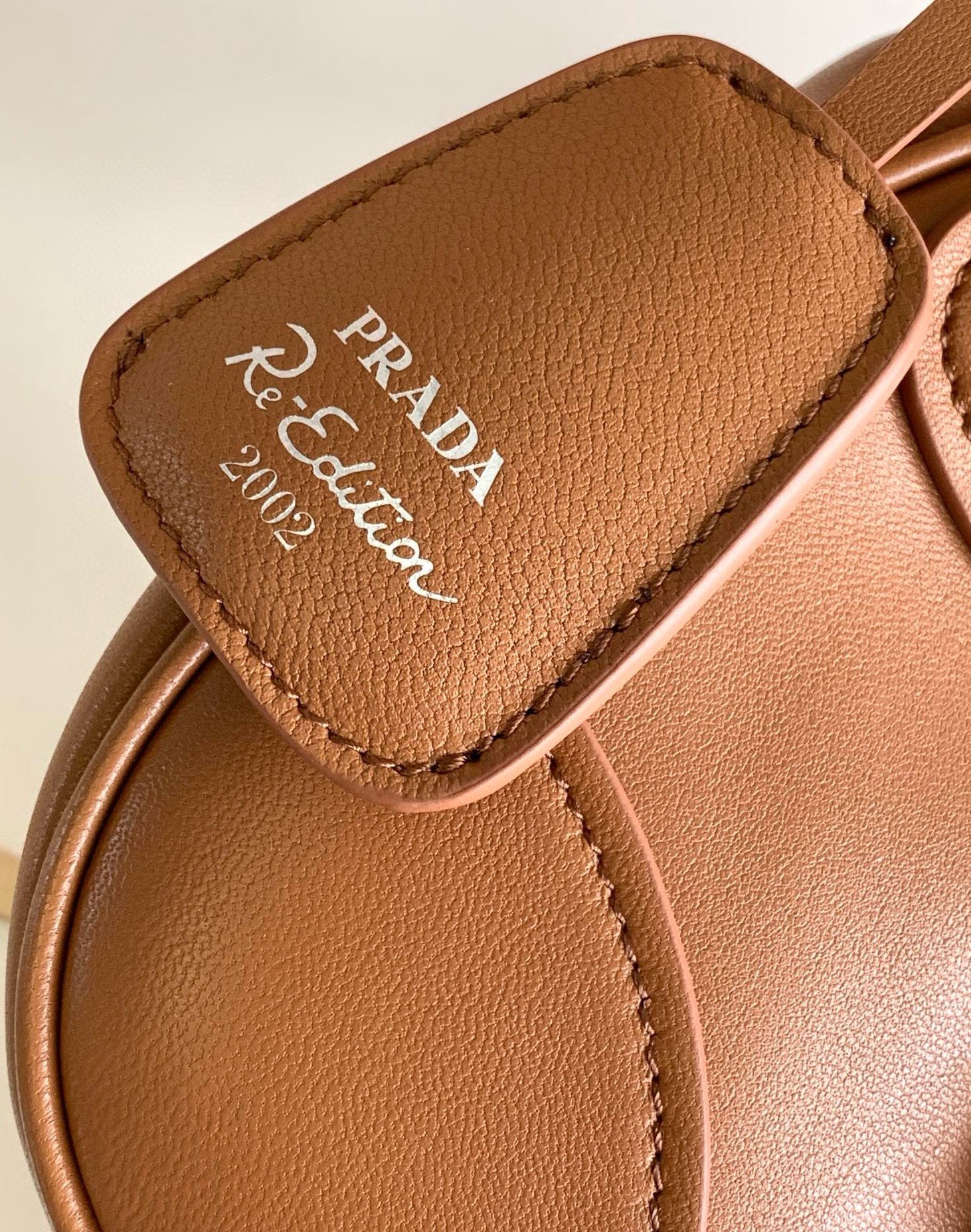 Prada Moon Bag in Caramel Padded Nappa Leather