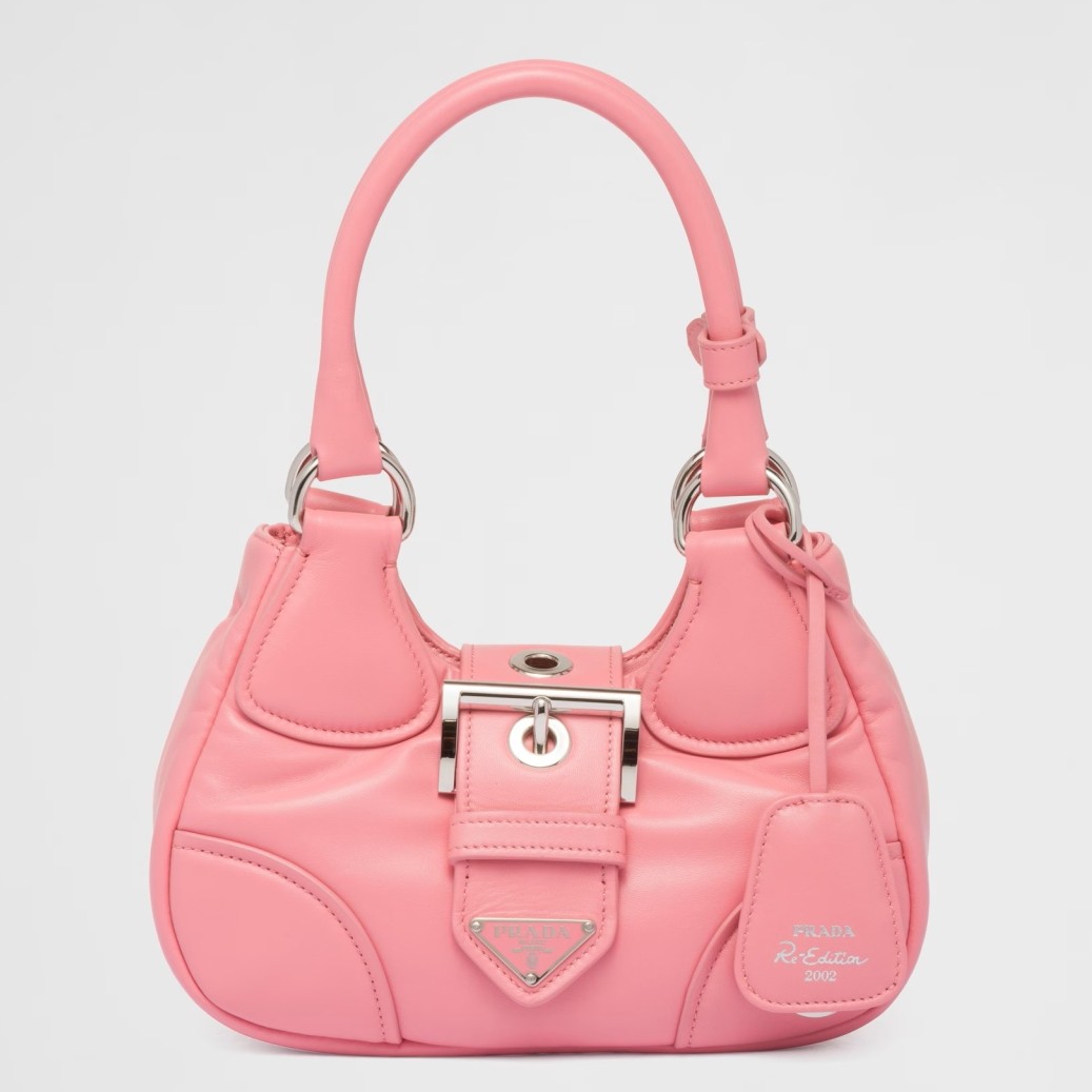 Prada Moon Bag in Pink Padded Nappa Leather