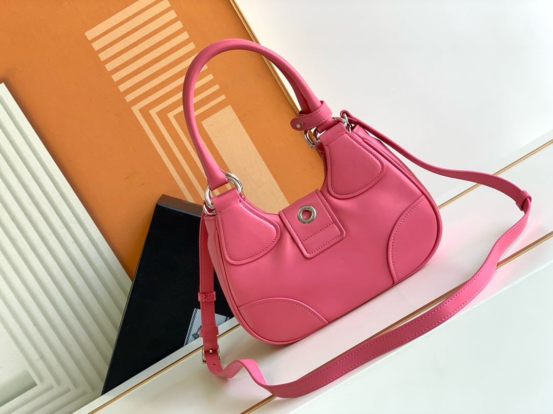 Prada Moon Bag in Pink Padded Nappa Leather