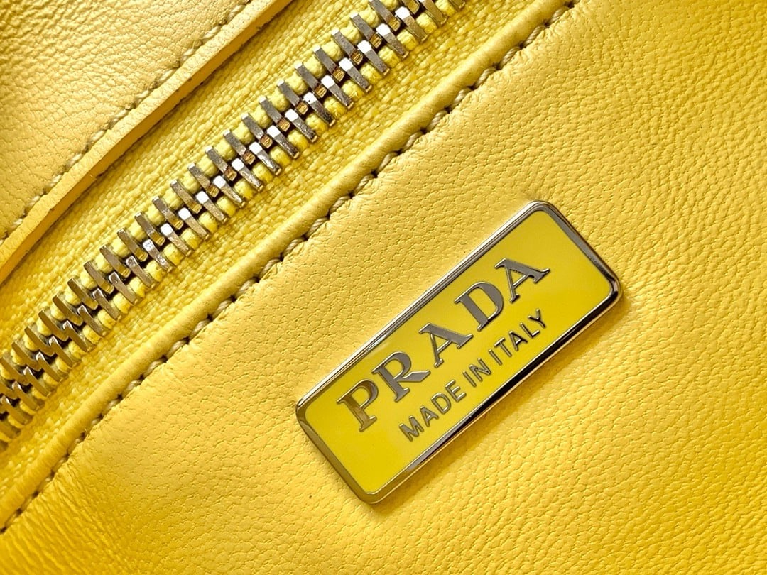 Prada Moon Bag in Yellow Padded Nappa Leather