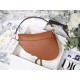 Dior Saddle Bag In Dark Tan Grained Calfskin