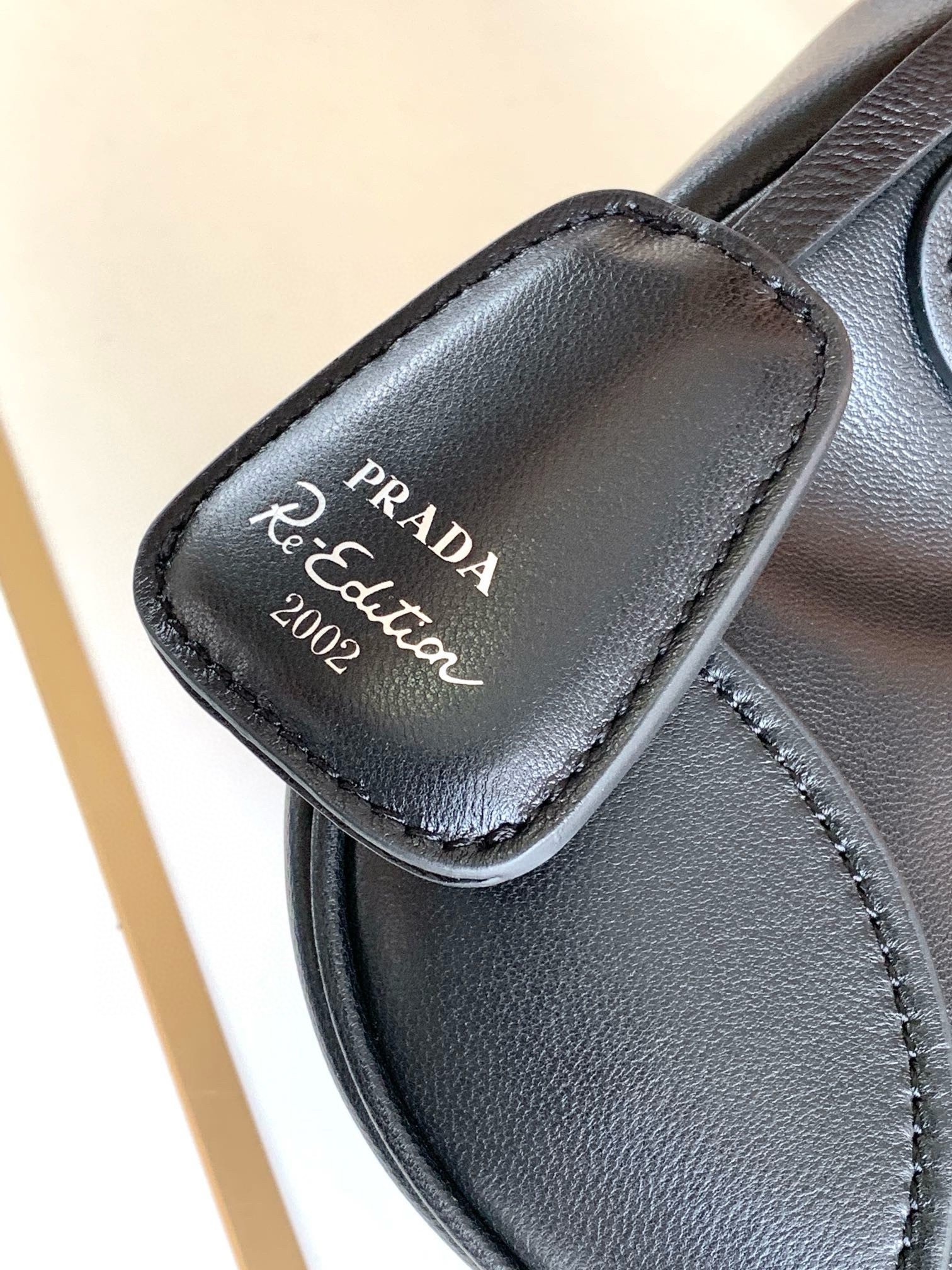 Prada Moon Bag in Black Re-Nylon and Leather