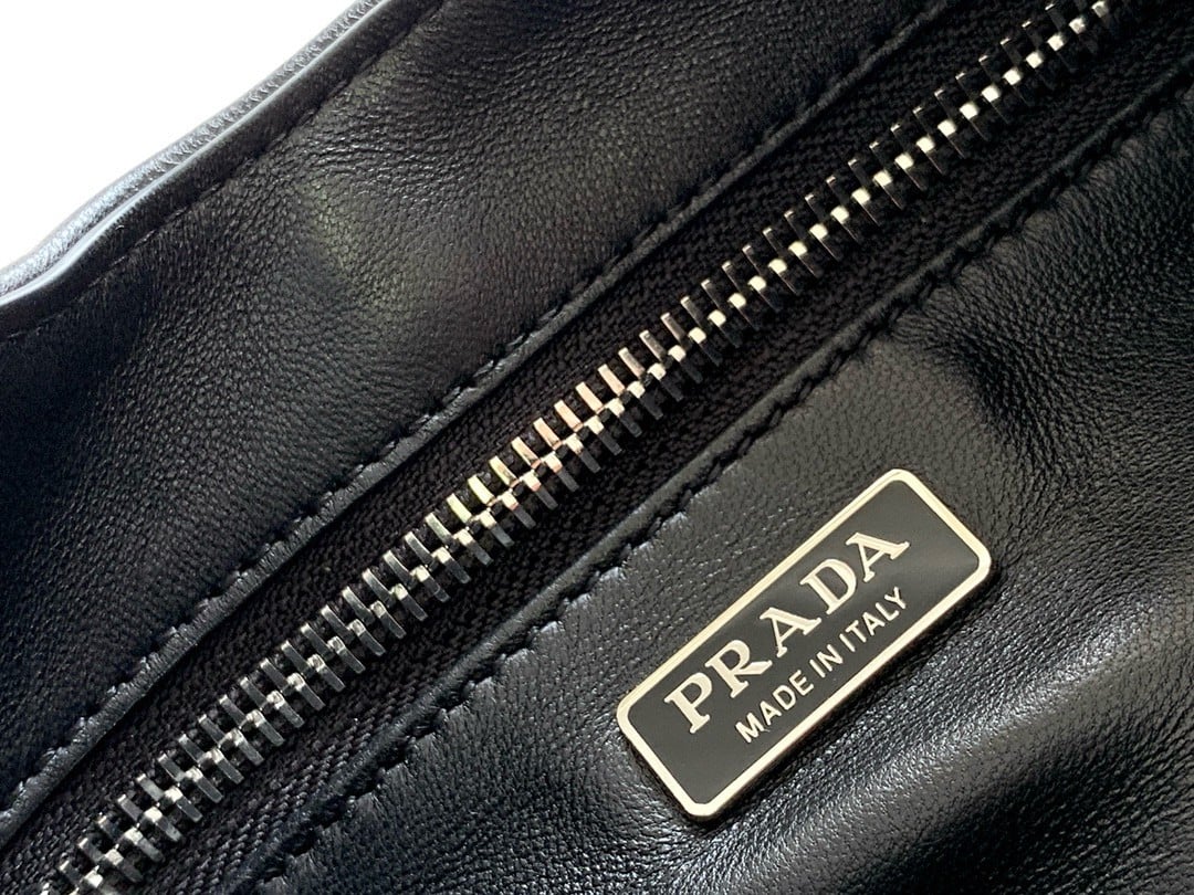 Prada Moon Bag in Black Re-Nylon and Leather