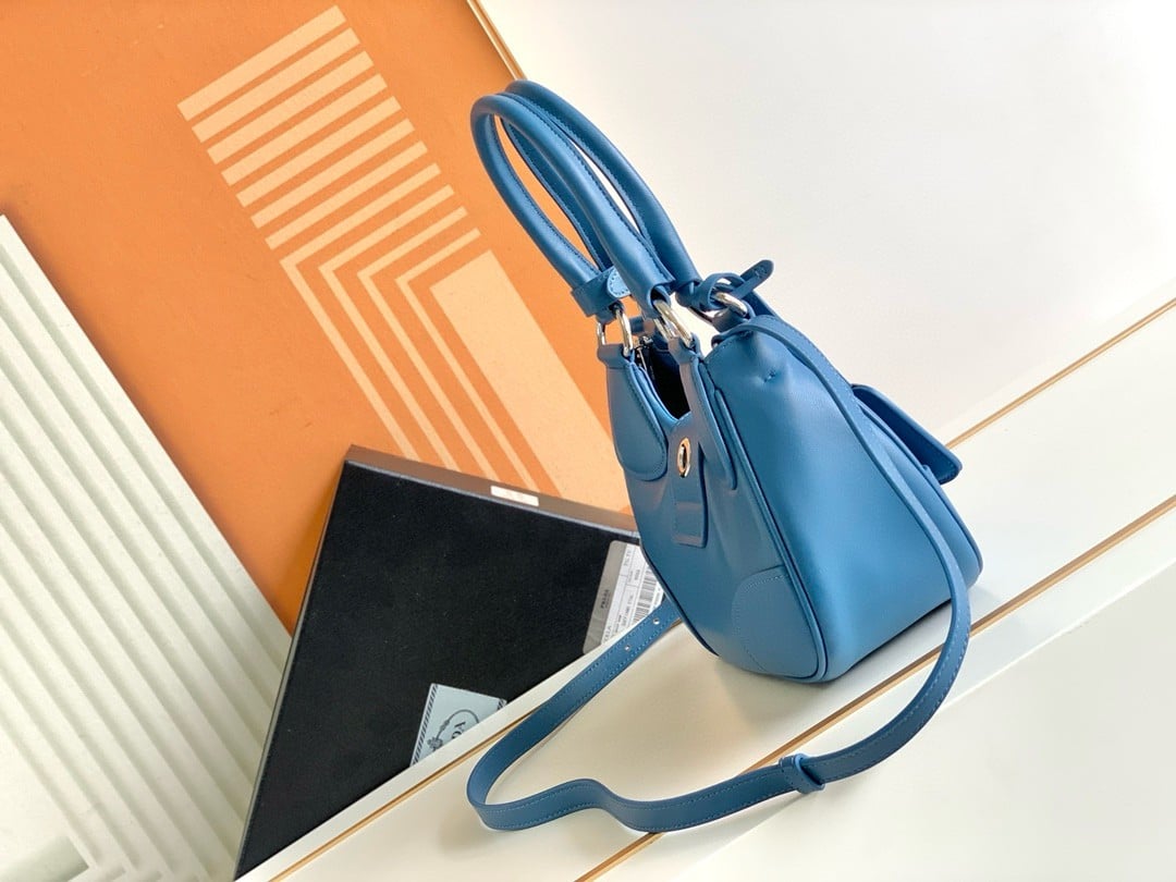 Prada Moon Bag in Blue Padded Nappa Leather