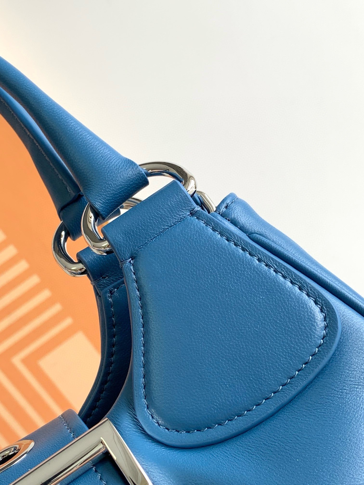 Prada Moon Bag in Blue Padded Nappa Leather