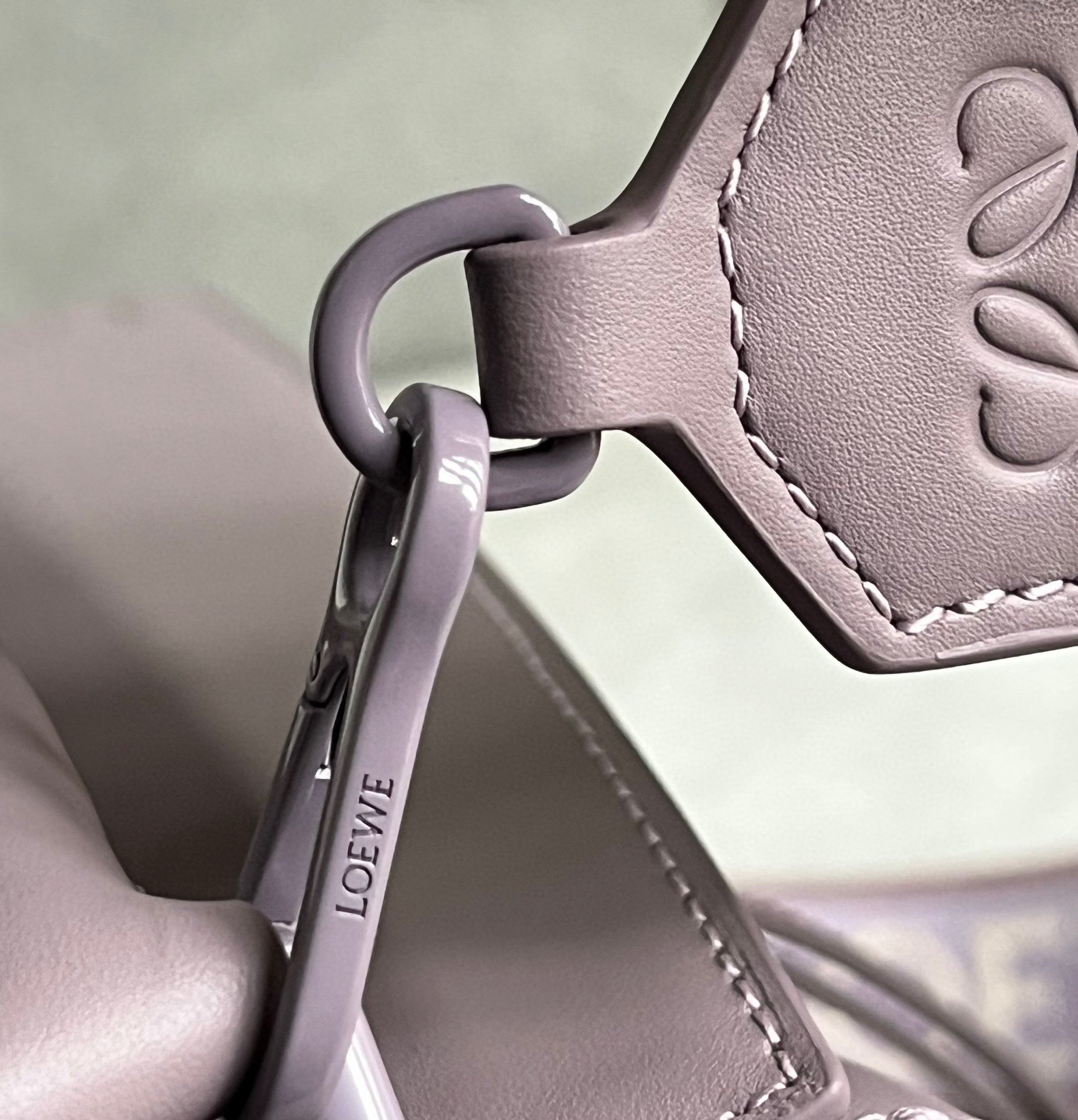 Loewe Puzzle Edge Small Bag In Pale Aubergine Satin Calfskin